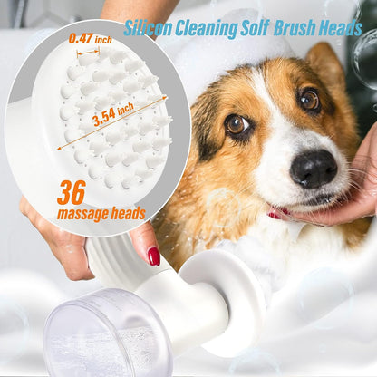 LABBY® Pet Shower Brush - Electric Dense Foam Generator and Silicone Brush Head